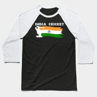 India Cricket  With Indian Flag Gift Baseball T-Shirt